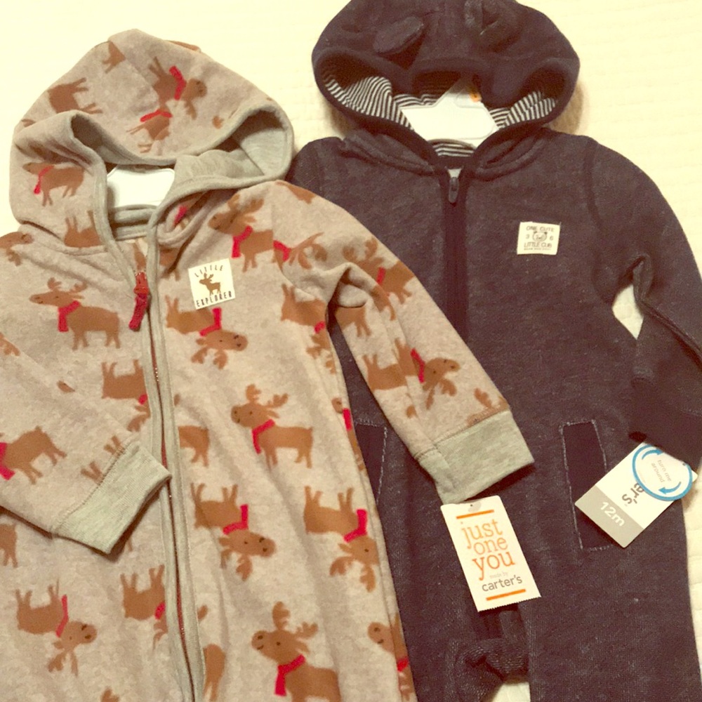 BUNDLE Carters one piece hooded. NWT